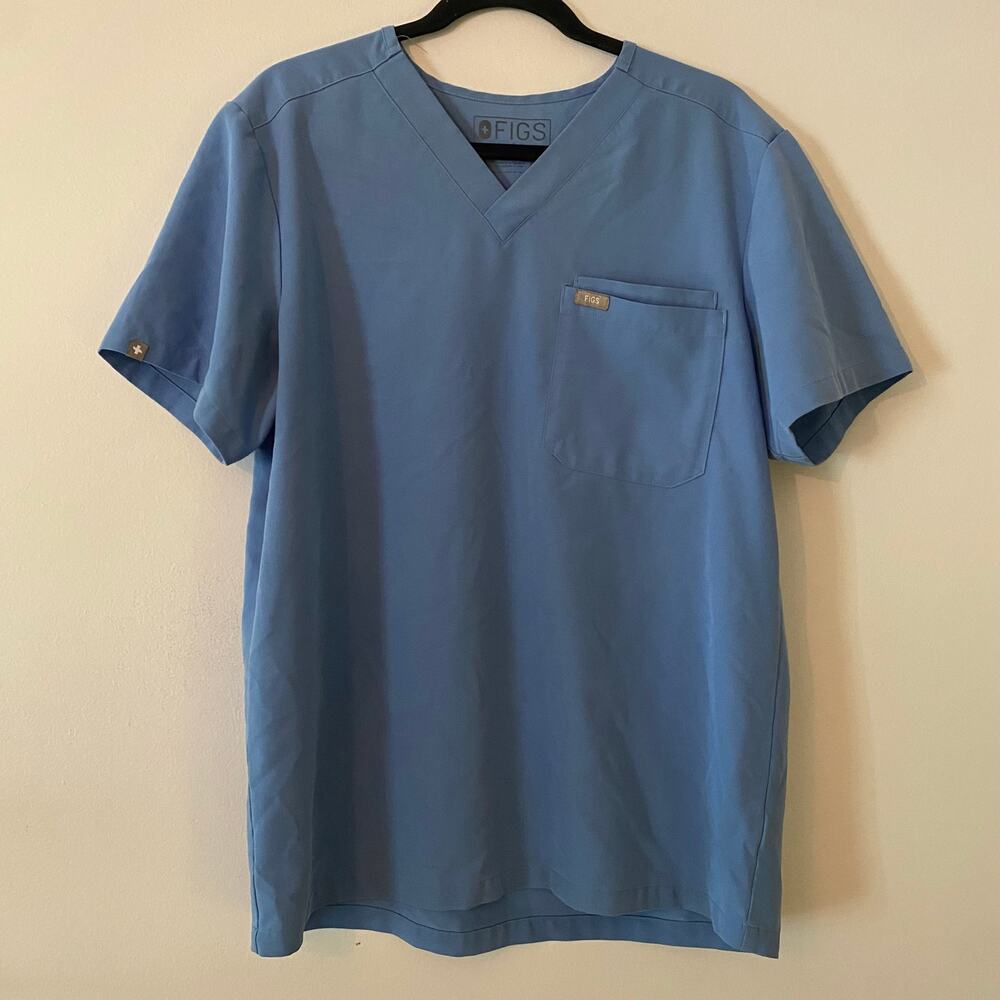 FIGS Ceil Blue Leon Scrub Top Uniform Nurse Doctor Dentist Men's size Medium